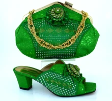 Free Shipping MM1011 Green 2016 Italian Shoes With Matching Bags For Party African Shoes And Bags