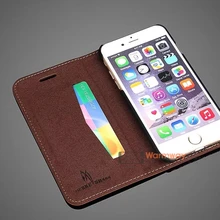 Warmway Genuine Leather Wallet Case for iPhone 6S and 6S Pluse Luxury Leather Cover Shockproof Stylish