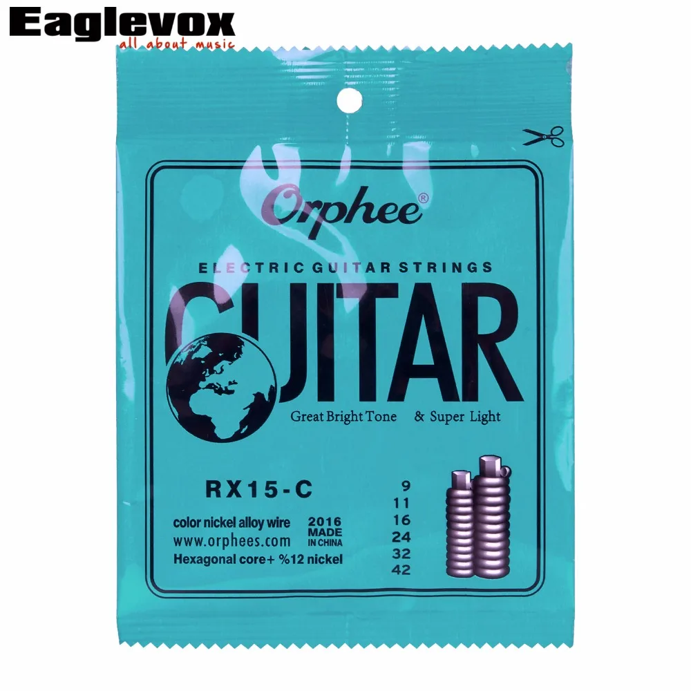Color Nickel Alloy Electric Guitar String 009 042 inch Orphee RX15 C