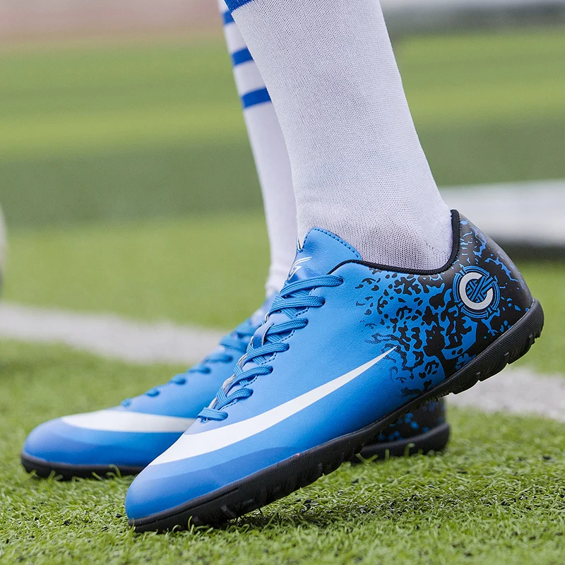 ZHENZU hombres profesionales de fútbol entrenador botas de fútbol TF Turf Soles zapatillas deporte adulto fútbol Futbol