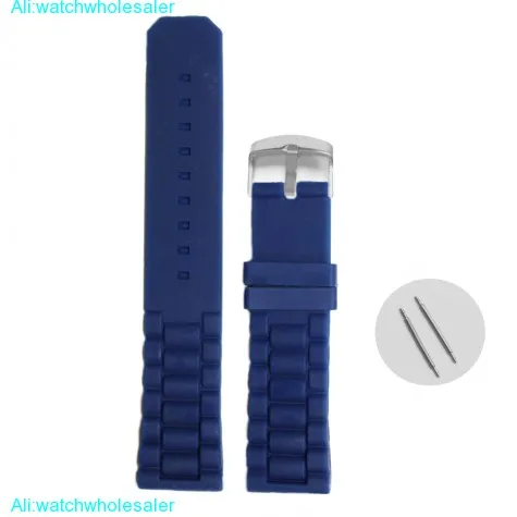 22mm Dark Blue Color Silicone Jelly Rubber Unisex Watch Band Straps WB1052D22JB