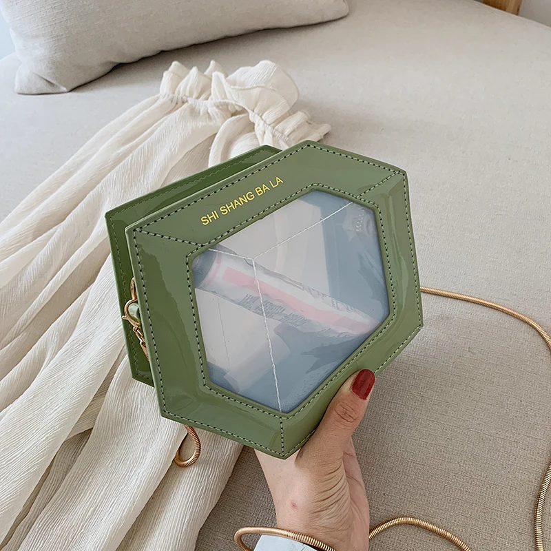 

Hexagon Mulit Style Crossbody Bags for Women 2019 PVC Transparent Small Handbag Women Bags Designer Female Clear Bag Purse sac