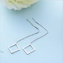 DreamySky квадратные серьги из чистого 925 пробы серебра для женщин и девочек Рождественский подарок Brincos Pendientes Прямая поставка
