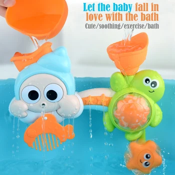 

Kids Bath Toy Tub Bath Play Set Plastic Bath Toys Rotate Eyes Water Flow Waterfall Shower Toy Gift for Children