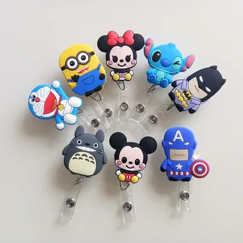 

1Pcs Mini Cute Cartoon Retractable Badge Reel The New Student Nurse Exihibiton ID Name Card Badge Holder Office Supplies K027