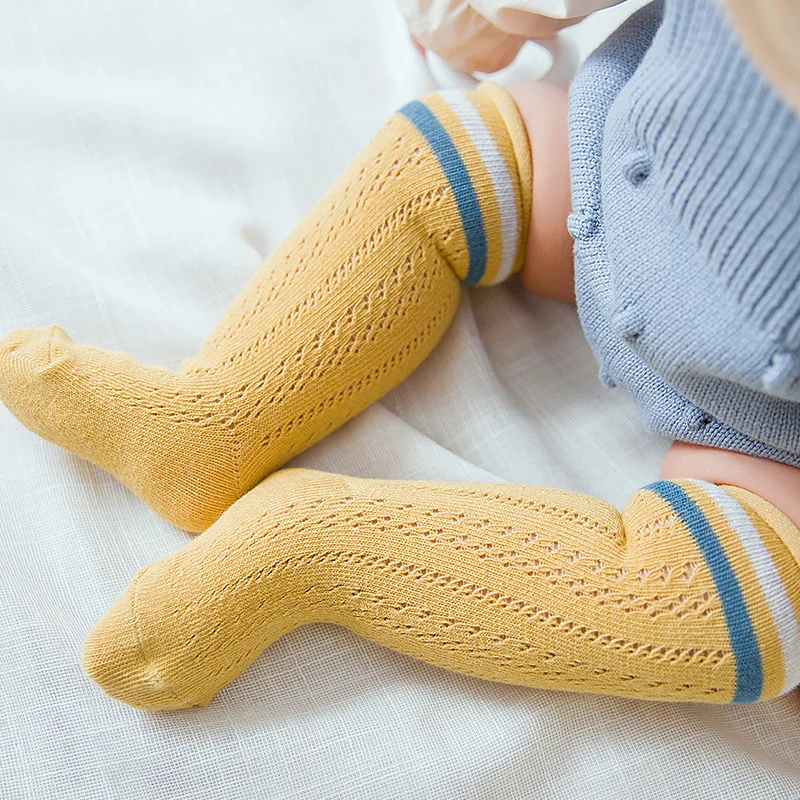 MYUDI 6 pairs/lot Baby Girl Summer Socks Thin Airy Mesh Children Knee