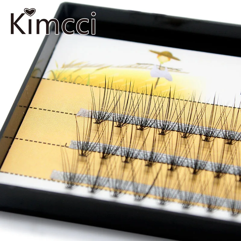 

Kimcci 60knots/Case Natural False Eyelash Extension Makeup 10D Mink Individual Faux Eye Lashes Professional Fake Grafting Cilias