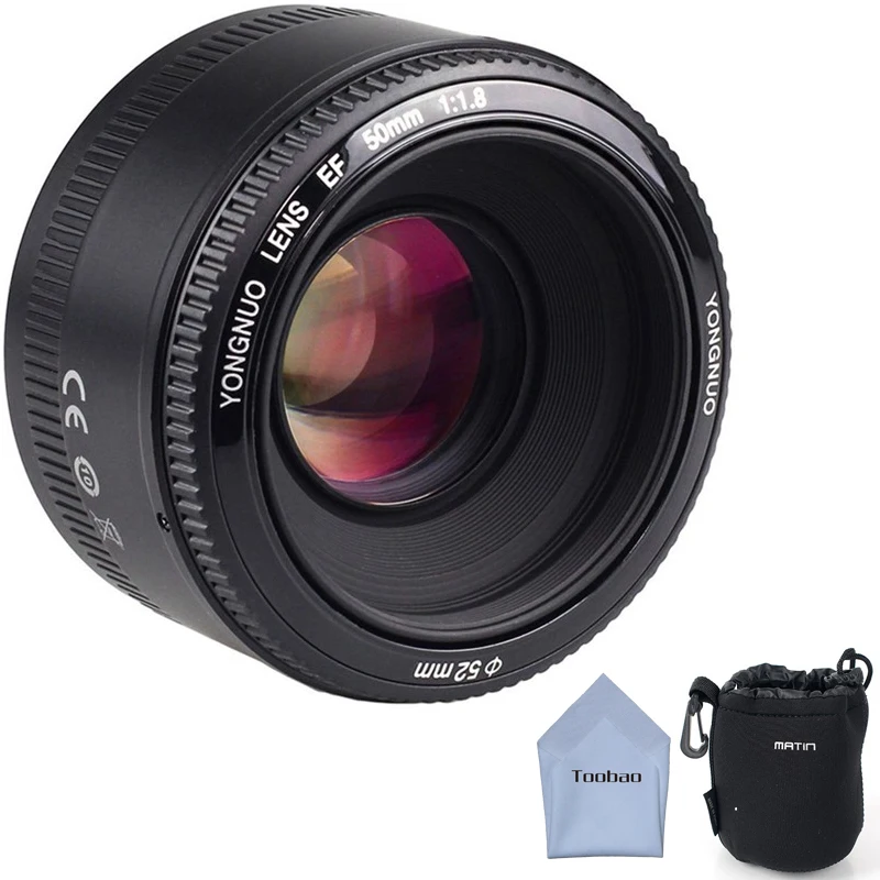 YONGNUO YN50mm 50mm f/1.8 AF/MF Lens Large Aperture Auto Focus for Canon EOS 600d for Nikon d3300 d3200 d5300 d3100 DSLR Camera