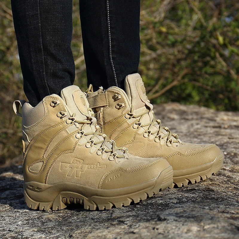 Для мужчин из натуральной кожи армии США Охота, треккинг Кемпинг Альпинизм зимняя рабочая обувь HH-937