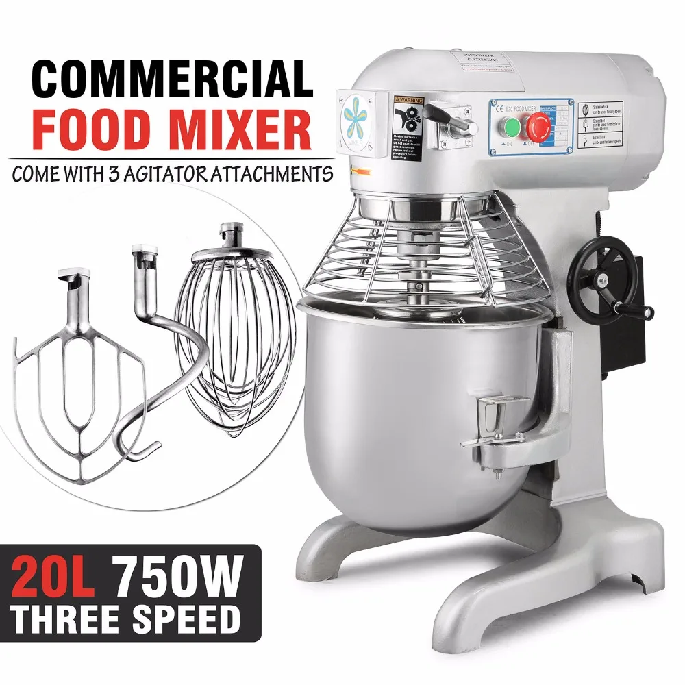VEVOR Factory 20L Commercial Food and Dough Mixer with 3 Speedsin