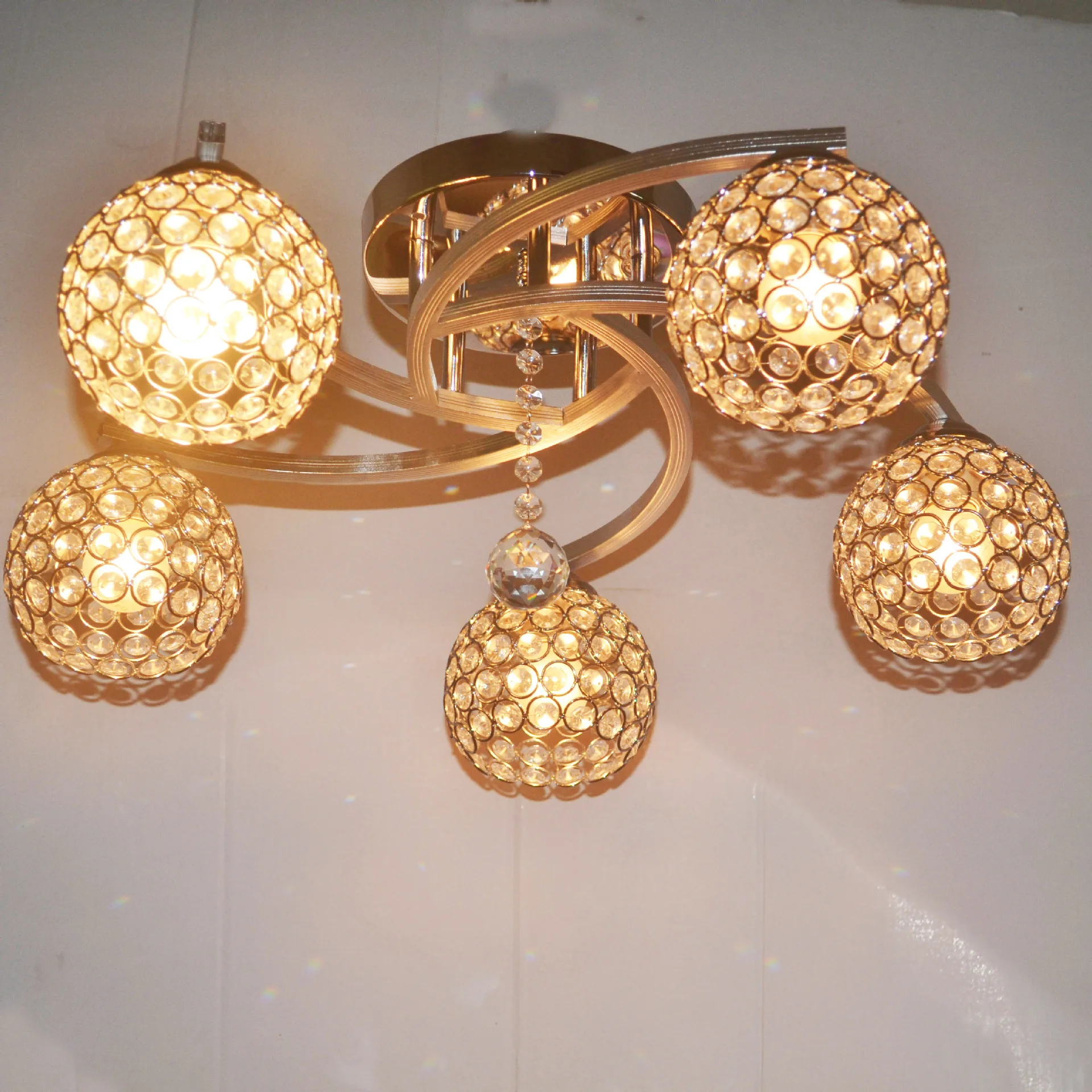 

YOOK 2018 Five-head Ceiling Lamp Bedroom for Dining Room for Living Room LED Ceiling Lamp Crystal Ceiling Lamp E27 110V 220V