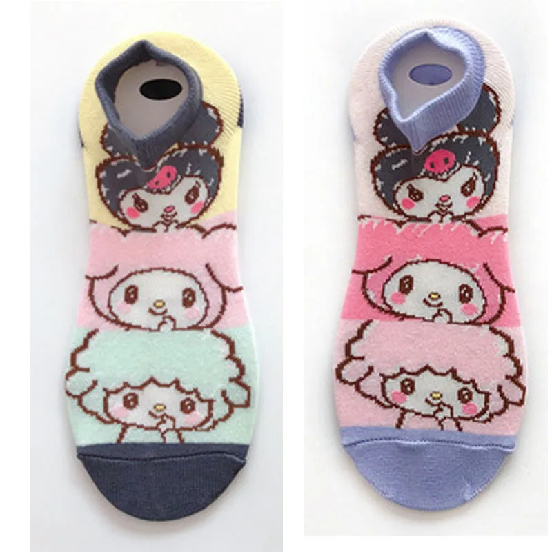 Koomi/носки в стиле харакдзюку kawaii/женские носки my melody носки до щиколотки с рисунком из мультфильма, европейские размеры 34-38, 10 пар