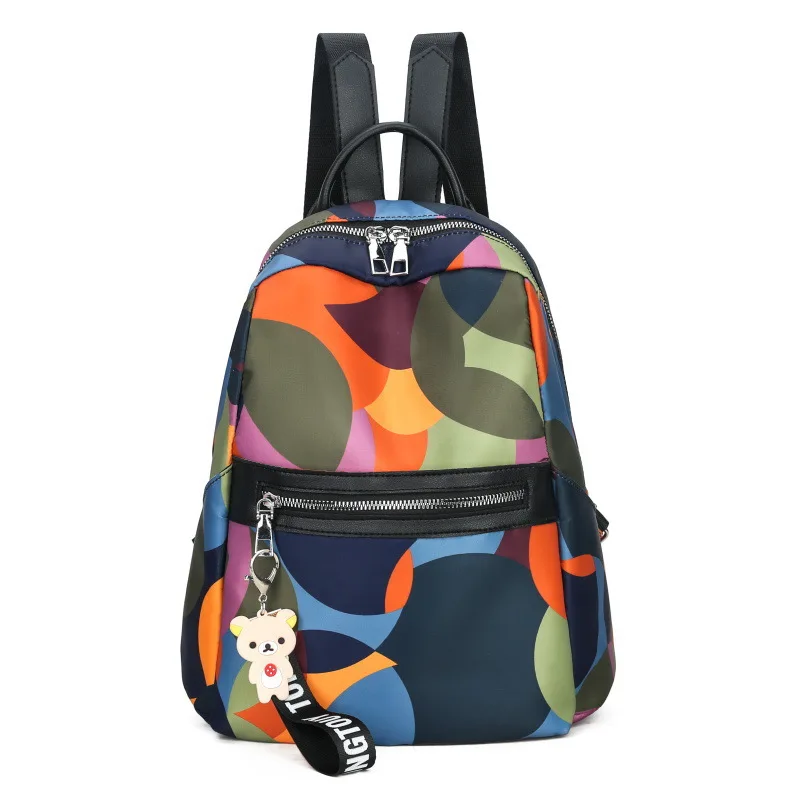 

New Anti theft woman backpack Waterproof nylon Shoulder Bags for female school bags print casual travel backpack Black Back Pack