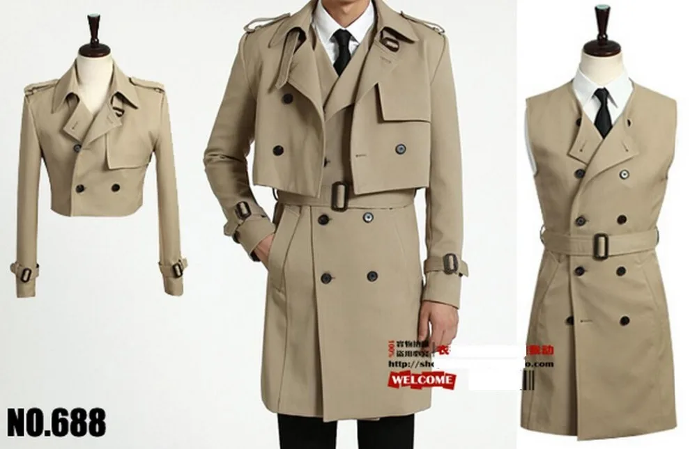 S-6XL, хит, весенний мужской модный большой размер, длинный плащ из двух частей Ma3 Jia3, маленькое пальто