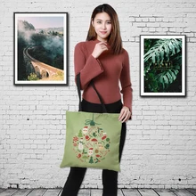 Crowsdale двухсторонняя Merry Christmas женская большая Льняная сумка для покупок Праздничная сумка женская сумка на плечо из ткани 43 см* 43 см