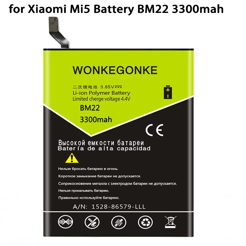 

WONKEGONKE BM22 Battery For Xiaomi Mi 5 Mi5 Replacement Mobile Phone Batteries