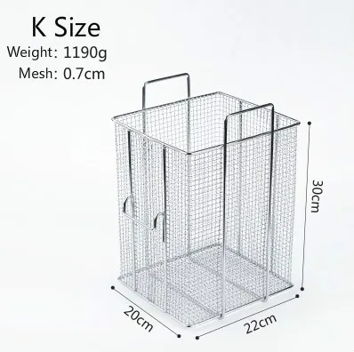14 корзина для жарки Коммерческая сетка из нержавеющей стали квадратная зашифрованная рамка для картофеля фри фильтрующие экраны круглые дуршлаги сита - Цвет: K size