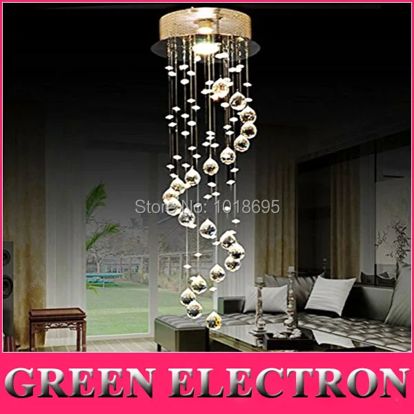 Modern Crystal Chandelier Ceiling Fixture Flush Mount Light Lamp D20cm x H60cm Living Room Aisle Entrance Lights gold Free Ship