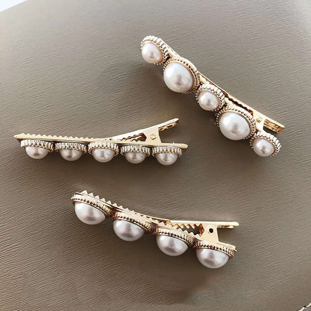 1 Set Korea Japan Metal Gold Pearl Irregular Acetate Hair Clip for Women Girl Wedding Party Hair Accessories Jewelry dropship