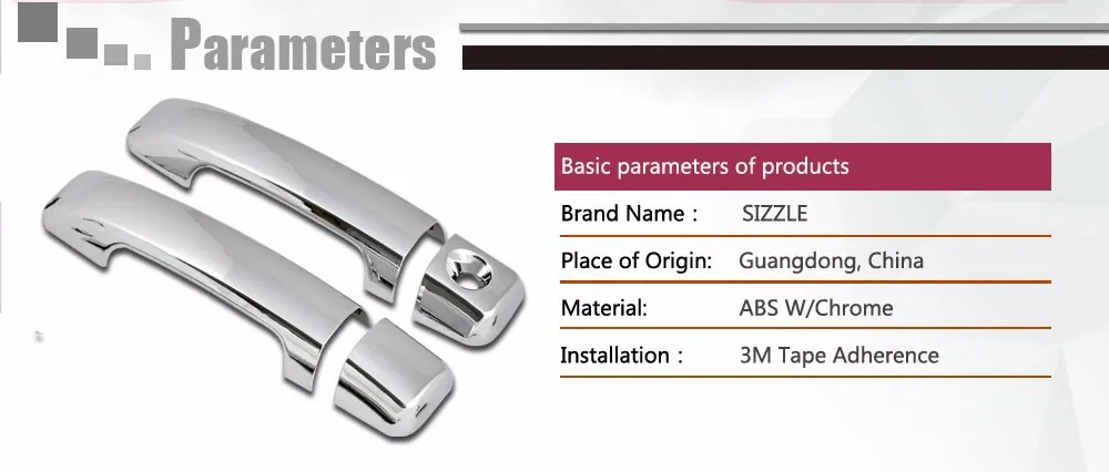 ABS Plastic Chrome Door Handle Cover No PSKH Parts For Toyota Tundra Fj Cruiser 2D 2007-2013