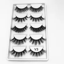 Новая партия из 5 пар мульти пакет 3D мягкая норка волосы Накладные ресницы тонкими пушистые длинные ресницы натуральные макияж глаз искусственный щеточка для ресниц