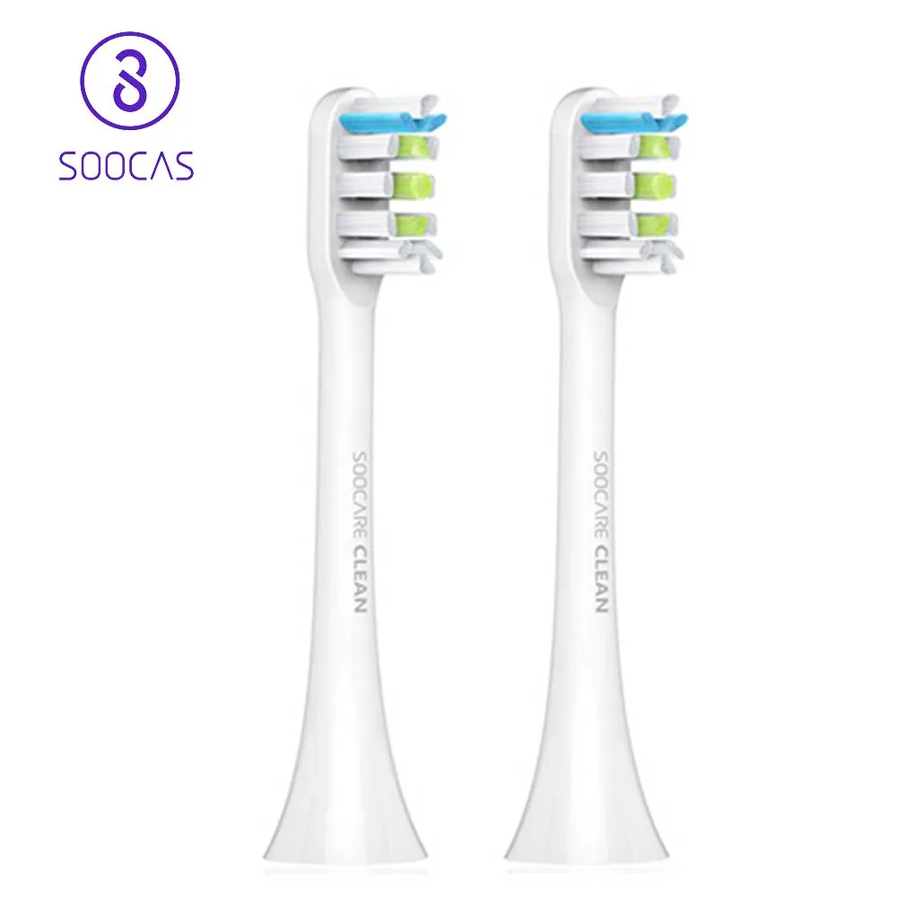 2 шт Сменная головка зубной щетки общий тип очистки для SOOCAS X3 USB перезаряжаемая звуковая электрическая зубная щетка - Цвет: White