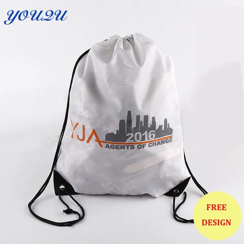 

100% Polyester Drawstring Promotional Custom Printed Bags lowest price+escrow accepted