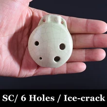 Китайский Керамика Окарины Флейта игрушка Музыкальные инструменты Ice-трещины 6 отверстий SC flauta ветер Инструменты начинающих детей подарок сопрано c