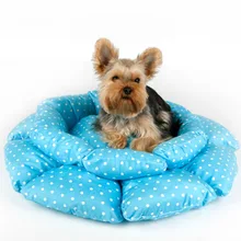Pet Bed for dogs cats beauty dog house Sweet Pink Pure Blue Lotus Kennel Warm in winter and cool in summer dots pad Pets cushion