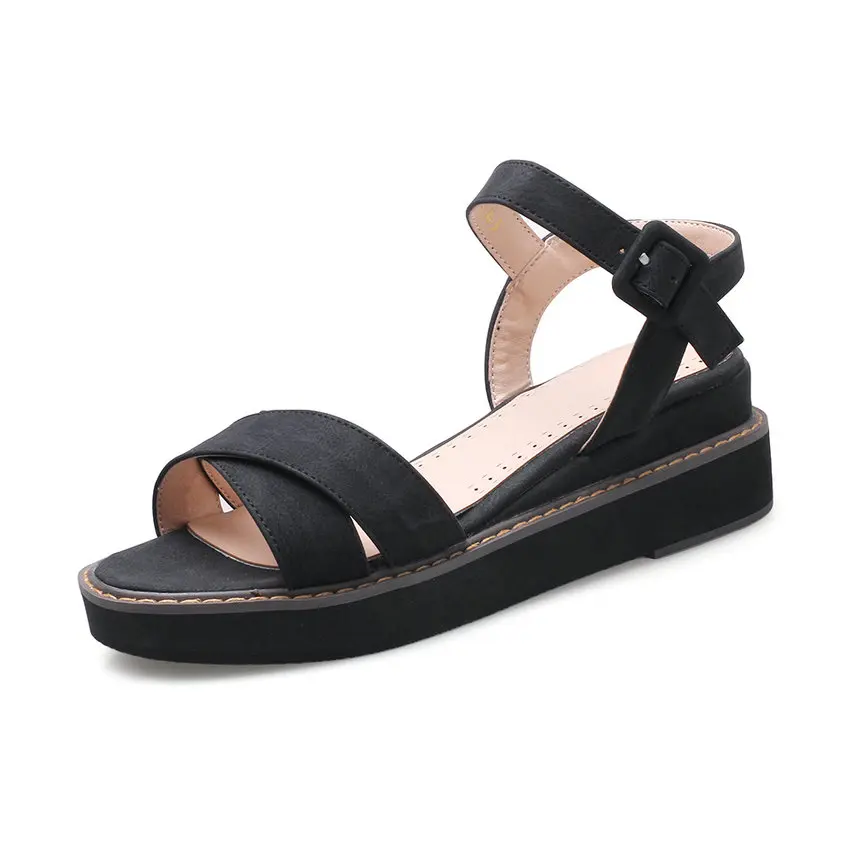 black casual wedges
