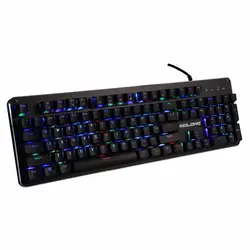 RGB светодиодный Механическая с подсветкой Gaming Keyboard 104 клавиш Clicky синий переключатель США Макет anti-ореолы клавиатура для Gamer