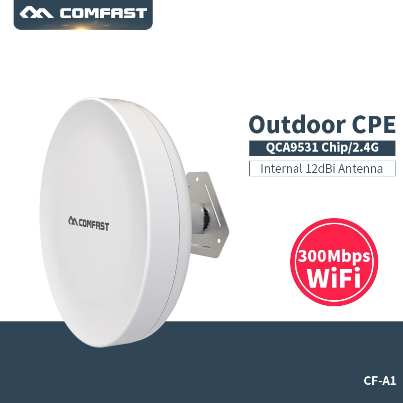 

Comfast Outdoor CPE Wireless WIFI Extender Repeater 2.4G 300Mbps Outdoor WiFi Router Bridge Waterproof QCA9531 Access Point AP