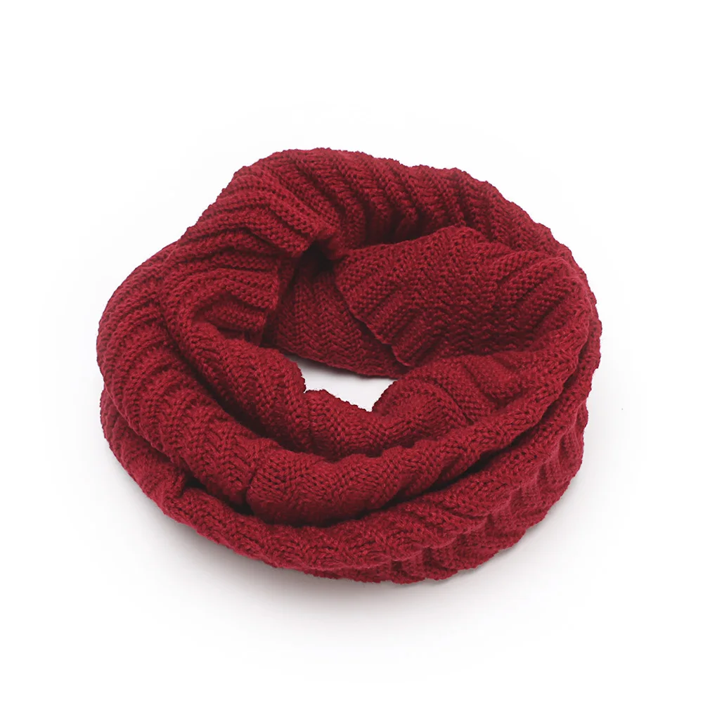 

New fashion solid color wavy knit infinity scarves women winter acrylic wool snood circle ring scarf neck warmer soft collar