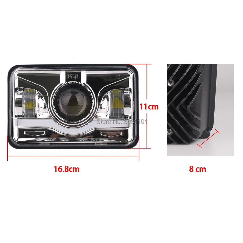 1 шт. 5 дюймов прямоугольный светодиодный проектор фары Hi/Lo луч с ангельскими глазами для SUV, ATV, UTV, 4x4, грузовик, внедорожники, лодки