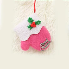 Автомобильные подвесные рождественские украшения, рождественские Чулочные перчатки, Рождественские елочные украшения, плюшевая вешалка, оконный орнамент