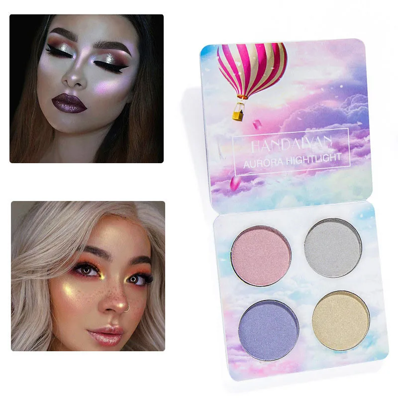 

Hot Sale Brand Charming Glitter Eyeshadow 4 Colors Highlighting Glow Long Lasting Palette Shimmer Eye Shadow For Beauty Cosmetic