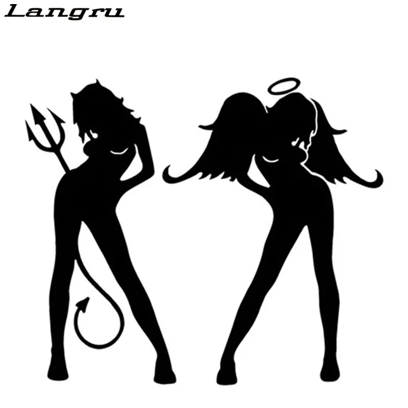 Langru Hot Sale Angel And Devil Sexy Girl Decorative Car Stickers Motorcycle Decals Accessories Jdm | Автомобили и мотоциклы