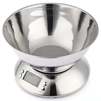 

5kg Digital Kitchen Food Bowl Scale Stainless Steel Alarm Timer 6.5