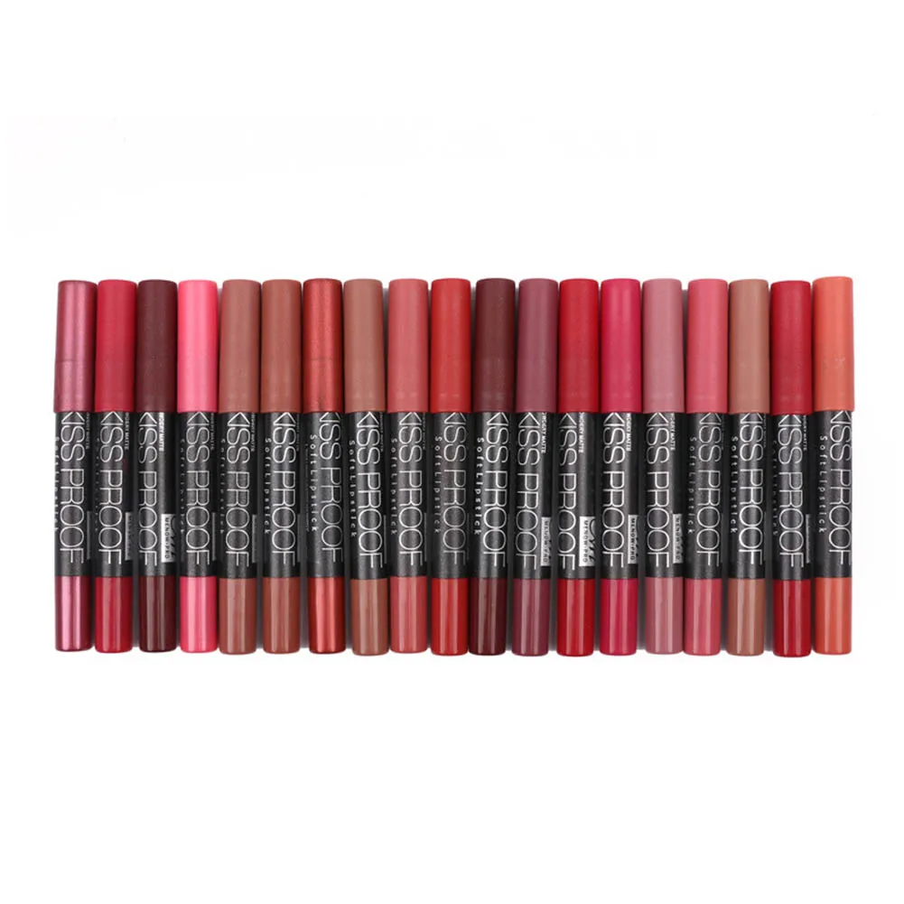 Matte Kissproof Lipstick Makeup Long Lasting Effect Powdery Matte Soft Lipsticks Cosmetic Tool