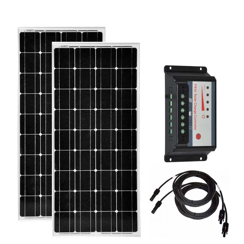 

Solar Module 12v 100w 2Pcs Solar Charge Controller 12v/24v 30A PWM Caravan Car Camping Boat Pool Garden Outdoor Waterproof RV