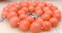 

Huge 11mm AAA+ 100% round Pink nature Coral Necklace