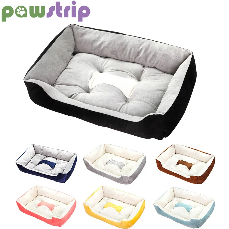 

pawstrip 6 Size Soft Pet Dog Bed Warm Winter Puppy Cushion Bone Cat Beds Warm Pet Bed House For Small Medium Dogs cama perro