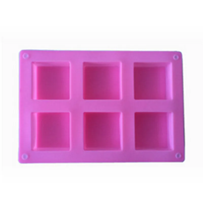 6 полостей ручной работы прямоугольные квадратные силиконовые формы для мыла шоколадные формы для печенья украшения торта помадные формы 1 шт - Цвет: Square