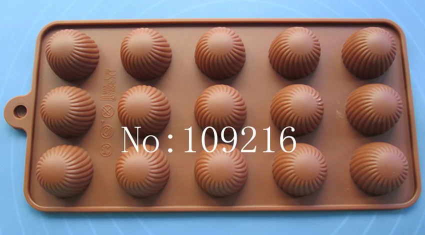 

wholesale!! 1pcs 15-Holes Whirlpool Green Good Quality 100% Food Grade Silicone Chocolate/Pudding/Jelly/Ice Bakeware DIY mold
