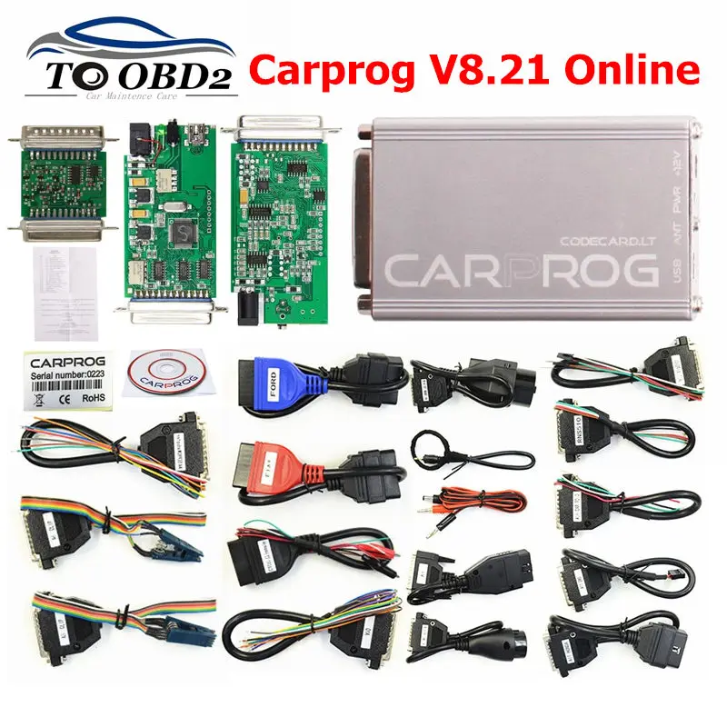 CARPROG V8.21 онлайн версия Keygen V10.93 автомобильный инструмент для ремонта ЭКЮ автомобиль прог 8,21 идеально добавить авторизацию 21 Адаптеры полный набор