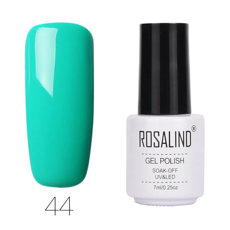 ROSALIND 7ML Gel Varnish Hybrid Nails Art Vernis Semi Перманентный гель для ногтей для ногтей для маникюра Замачивание верхнего базового белого геля - Цвет: 44