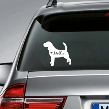 

Custom Pet Dog Beagle Vinyl Art Sticker , Personalized Beagle Name Art Decals Car Window Laptop Notebook iPad Sticker Decor