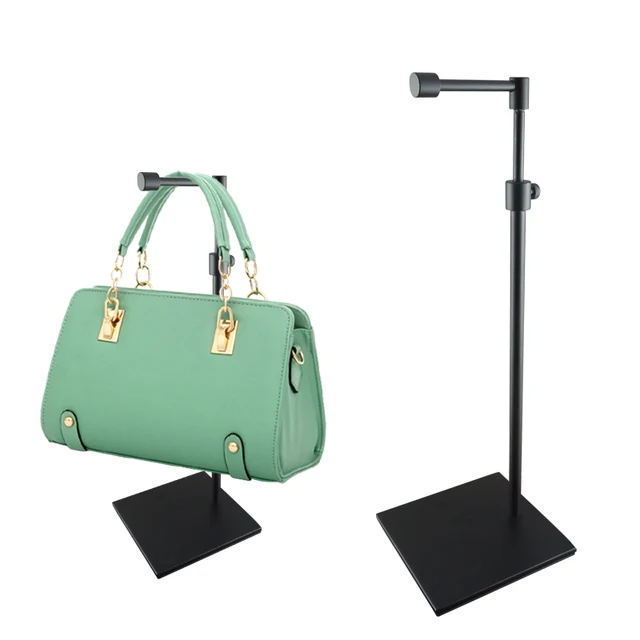 black iron handbag display