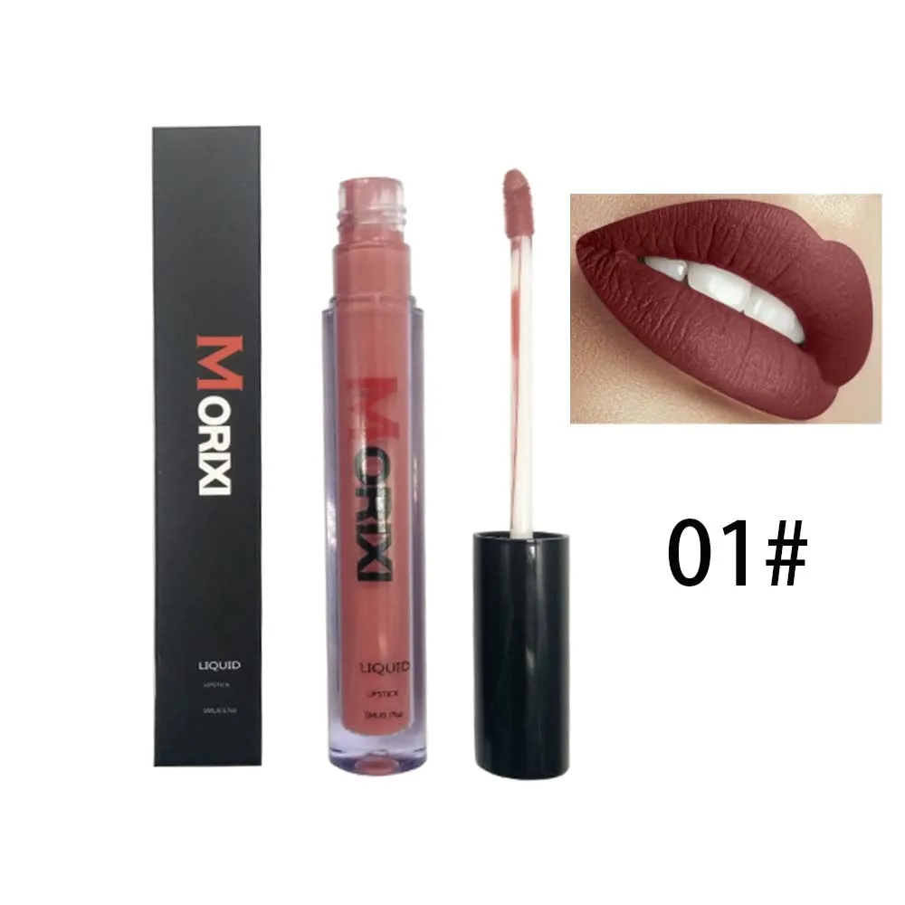 Morixi бархатный матовый блеск для губ водостойкий стойкий 12 цветов розово-красный белый помада жидкий пигмент металлик оттенок для губ MOR015 - Цвет: 01