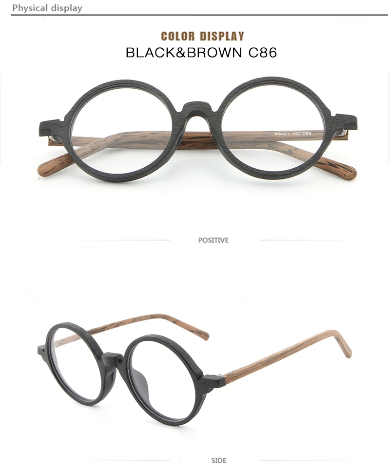 HDCRAFTER, мужские оправы для очков, деревянные ретро круглые очки, оправа для женщин, деревянные очки, оптические простые очки с прозрачными линзами
